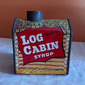 Log Cabin Syrup Tin Container